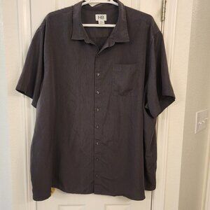 HB Dark Grey Textured Shirt (Green-Tinted) – 5XL – 100% Polyester
